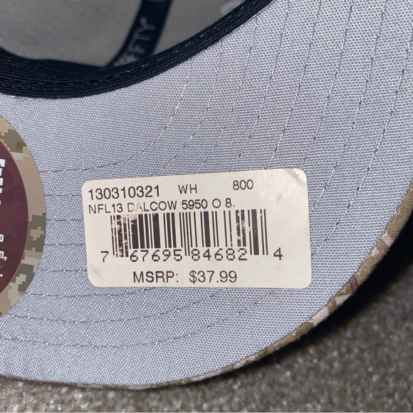 Dallas Cowboys New Era Salute To Service Hat White Navy Camo 59Fifty NFL Size 8 - Picture 6 of 7